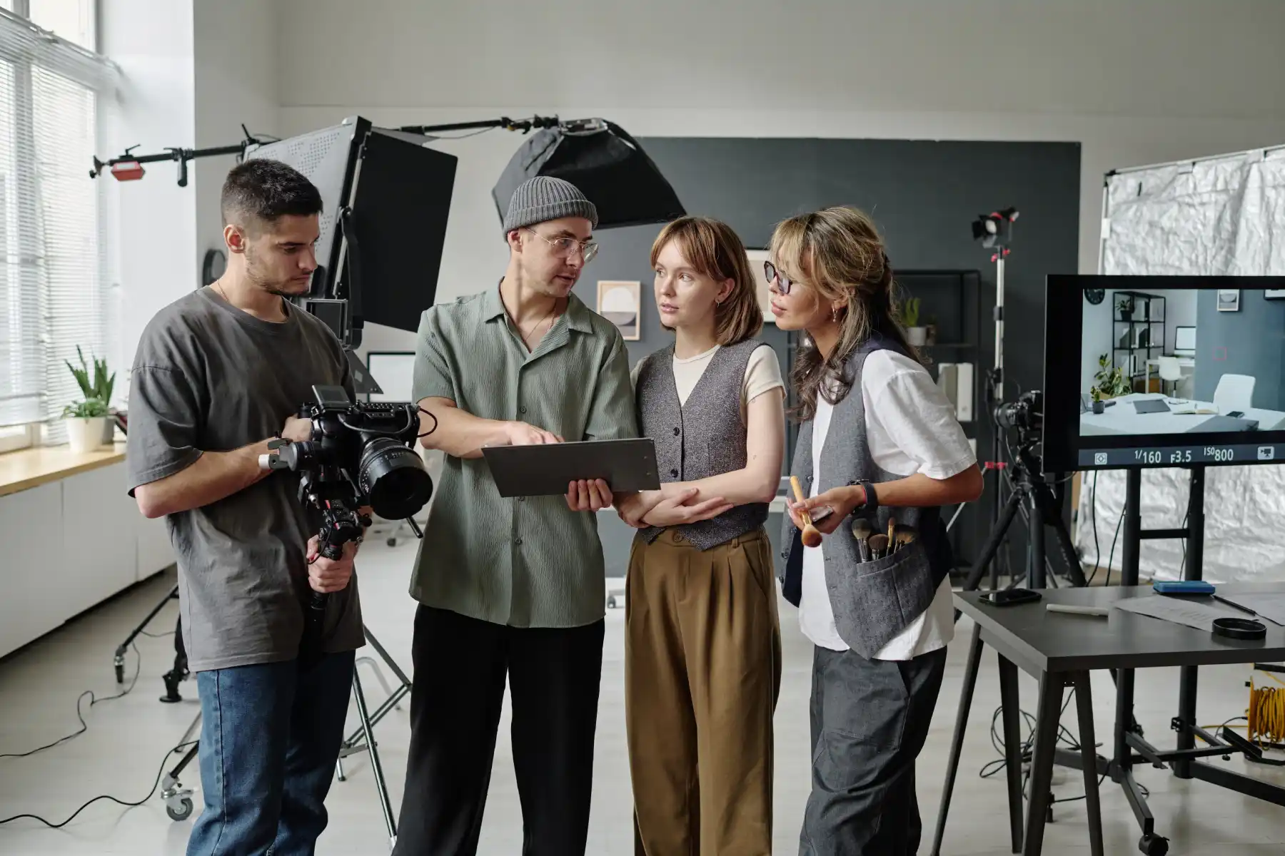crew discussing shooting day